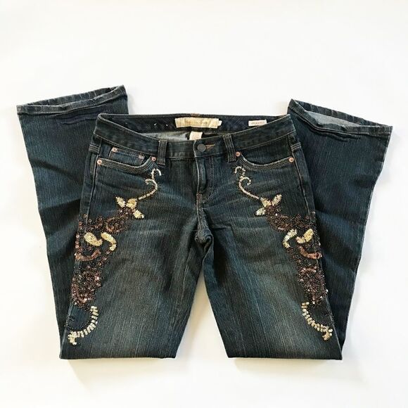 CK Embellished Ultra Low Boot Jeans with Stretch - Picture 1 of 4